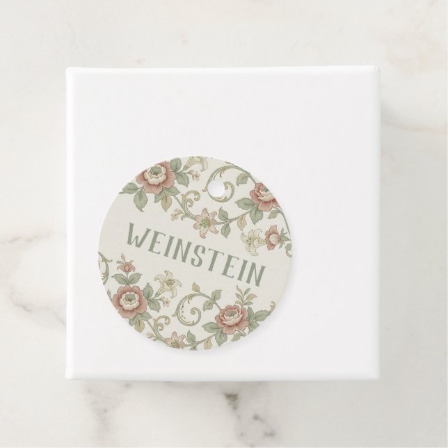 Étiquettes Cadeau Vintage Leaf Purim (En situation)