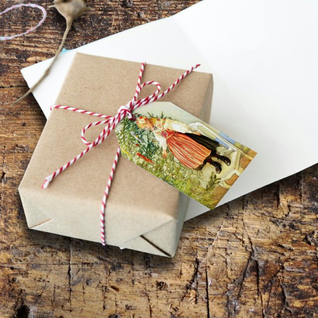 Étiquettes-cadeau Vintage Noël Carl Larsson suédois (Créateur téléchargé)