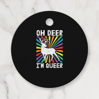Étiquettes Cadeau Vintage Oh Deer I'm Queer Pride LGBT Gay Lesbian 