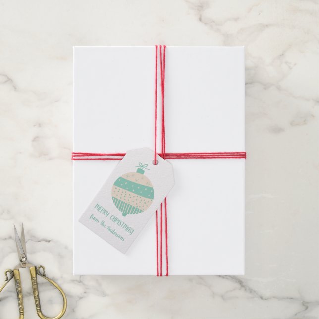 Étiquettes-cadeau Vintage Ornement Kraft Papier Noël (Avec de la ficelle)