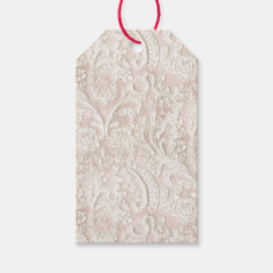 Étiquettes-cadeau Vintage pâlissez - la dentelle rose