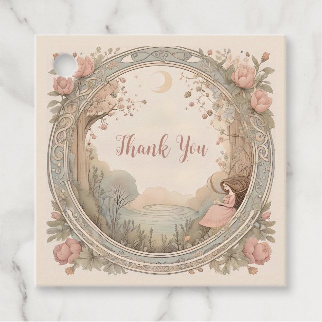 Étiquettes Cadeau Vintage Rapunzel Fairytale (Devant)