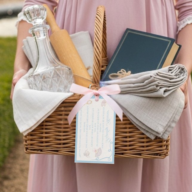 Étiquettes-cadeau Vintage regency  Bridal Display Shower enclosure (Vintage regency Bridal Display Shower enclosure Gift Tags)