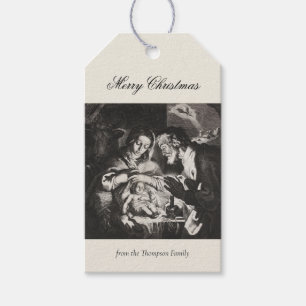 Étiquettes-cadeau Vintage Religieux Nativité de Noël chrétien