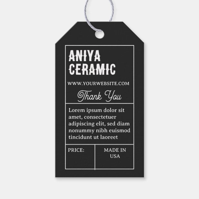 Étiquettes-cadeau Vintage Retro Typography Product Price Hang Tag (Devant)