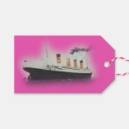 Étiquettes-cadeau Vintage rose Titanic Ship Christmas Cadeaux Tags