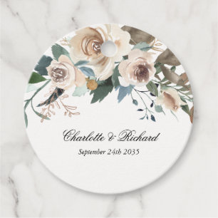 Étiquettes Cadeau Vintage, roses and leaves classic