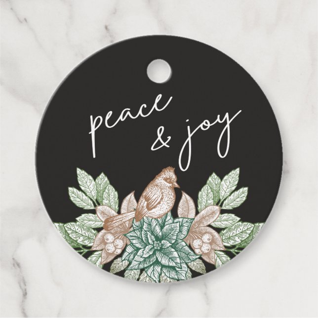 Étiquettes Cadeau vintage stylo saint plante heureux vacances (Devant)