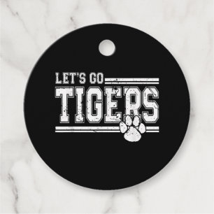 Étiquettes Cadeau Vintage Tigers School Sports Nom Retro