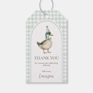 Étiquettes-cadeau Vintage Un Chanceux Canard Sage Ballot vert Annive