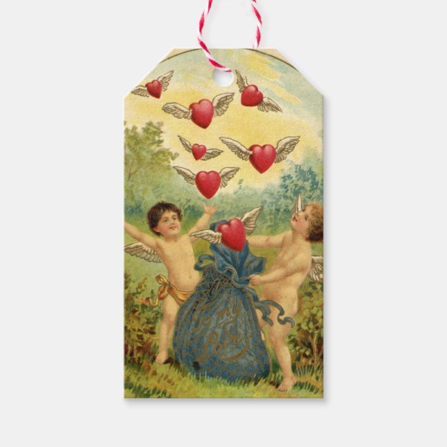 Étiquettes-cadeau Vintage Valentine My Love Cherubs (Devant)