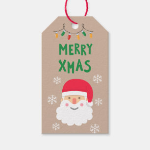 Étiquettes-cadeau Vintage Watercolor Père Noël Merry Xmas Tags cadea