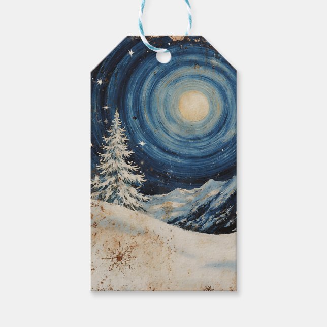 Étiquettes-cadeau Vintage Winter Christmas Escape (Devant)
