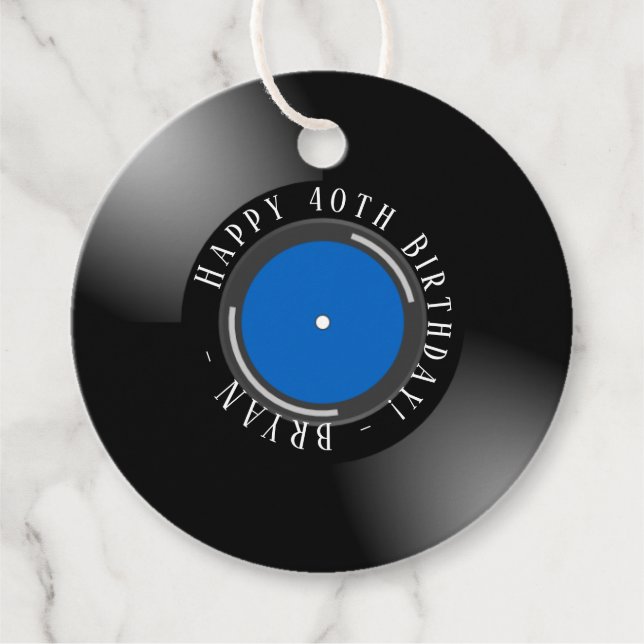 Étiquettes Cadeau Vinyl Anniversaire (Devant)