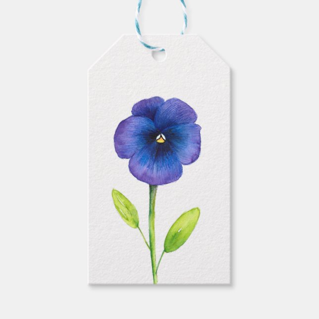 Étiquettes-cadeau Violet bleu Pansy (Devant)