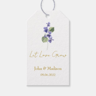 Étiquettes-cadeau Violet   Graine de mariage pour laisser l'amour gr