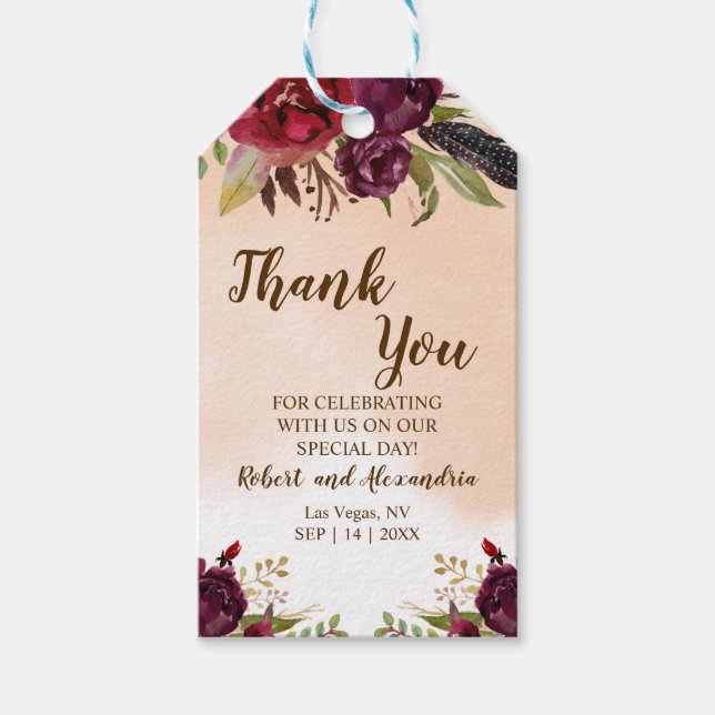 Étiquettes-cadeau Violet | Merci pour le mariage à venir Faveur (Devant)