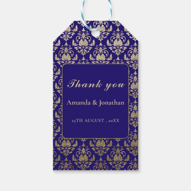 Étiquettes-cadeau Violet moderne violet Motif or Mariage (Devant)