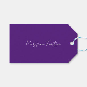 Étiquettes-cadeau Violet Royal Calligraphie Minimaliste Élégante