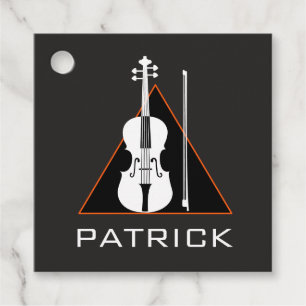 Étiquettes Cadeau Violoniste moderne violoniste minimaliste noir