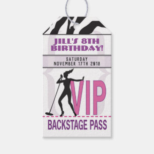 Étiquettes Cadeau VIP Backstage Pass Anniversaire