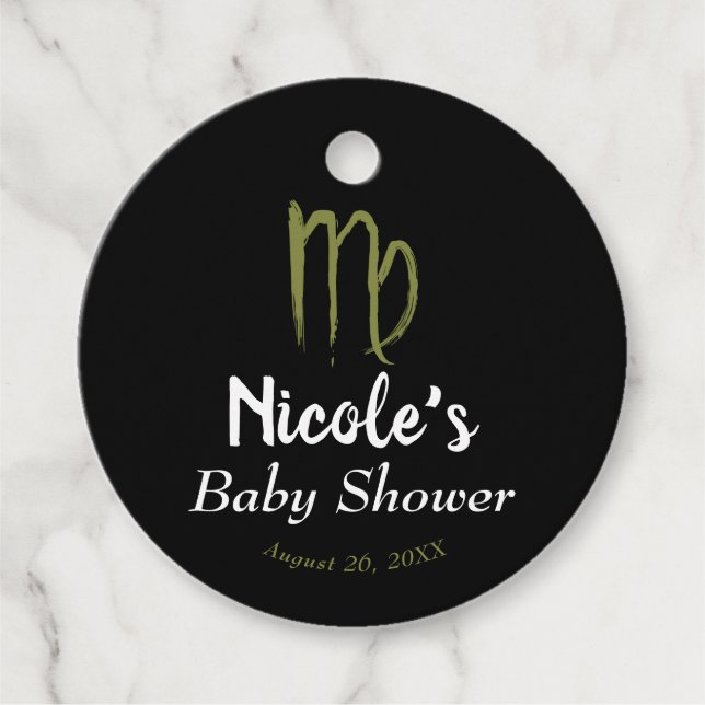 Étiquettes Cadeau VIRGO Zodiaque Fête Prénatale Août Septembre  (Devant)