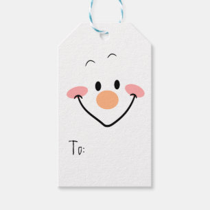 Étiquettes-cadeau Visage de bonhomme de neige