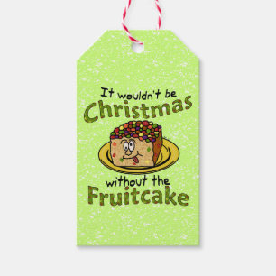 Étiquettes-cadeau Visage fou de Noël de gâteau de fruits secs drô