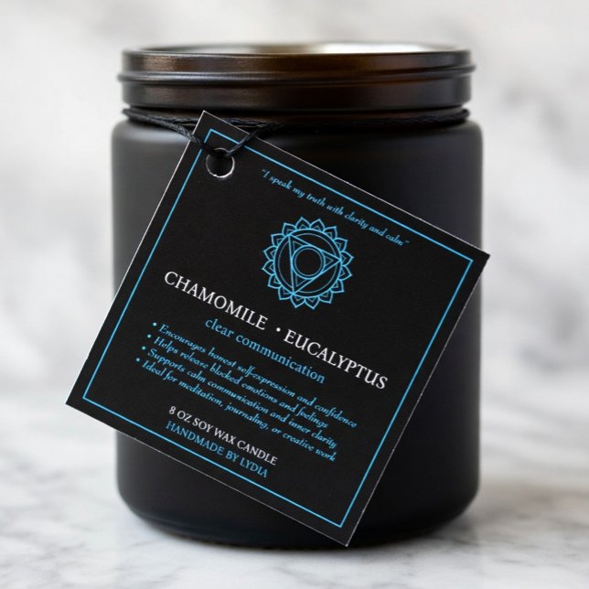 Étiquettes Cadeau Vishuddha Throat Chakra Candle Label (Créateur téléchargé)