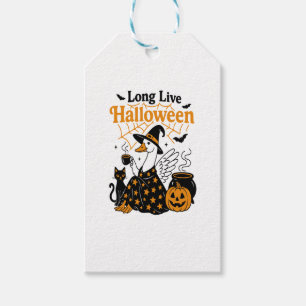Étiquettes-cadeau Vive Halloween Goose Witch