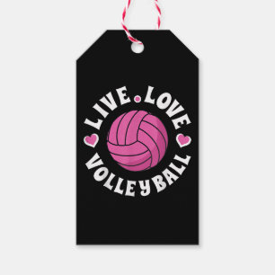 Étiquettes-cadeau Vivez Amour Volleyball Pour Femmes Filles Volleyba