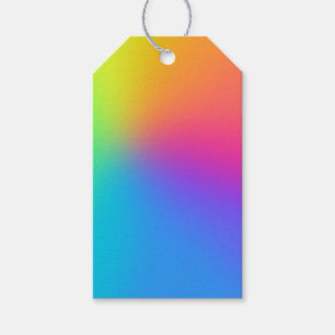 Étiquettes-cadeau Vivid Rainbow Ombre fête d'anniversaire