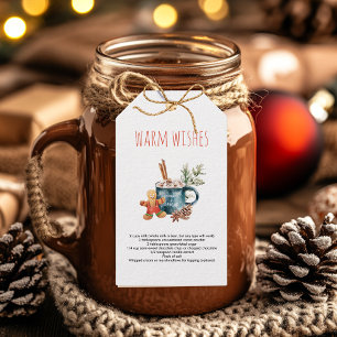 Étiquettes-cadeau Vœux chaleureux de Noël Recette de chocolat chau