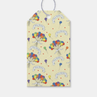 Étiquettes-cadeau Vœux d'anniversaire - Jaune pastel