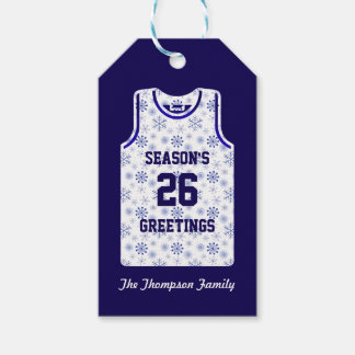Étiquettes-cadeau Vœux de la saison Basketball Flocon de neige