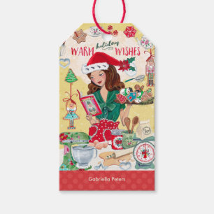 Étiquettes-cadeau Vœux de vacances chaleureux Biscuits de cuisson