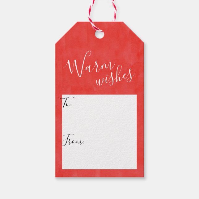 Étiquettes-cadeau Voeux simples et chaleureux #Noël #Fêtes (Devant)