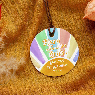 Étiquettes Cadeau Voici Celui-Là ! Retro Boho Sun 1er anniversaire