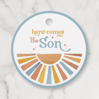 Étiquettes Cadeau Voici la balise Fils - Round Favor