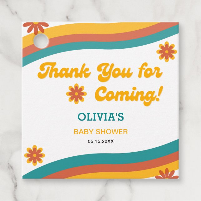 Étiquettes Cadeau Voici le Baby shower du Merci fils (Devant)