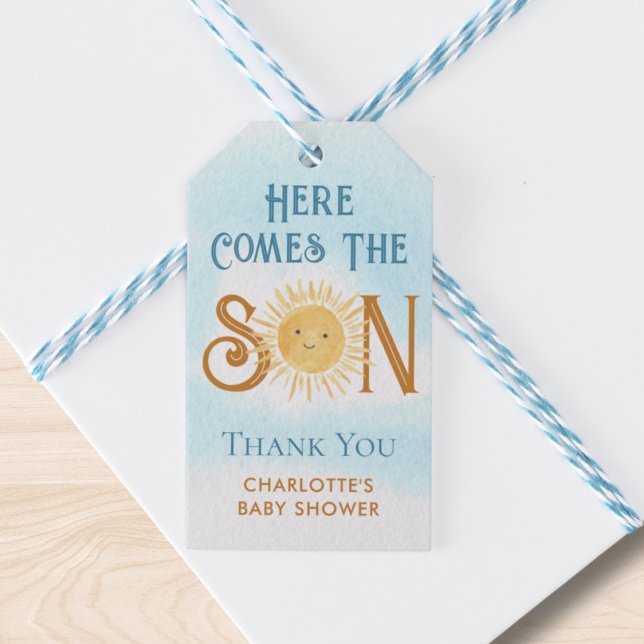 Étiquettes-cadeau Voici Le Baby shower Fils (Créateur téléchargé)