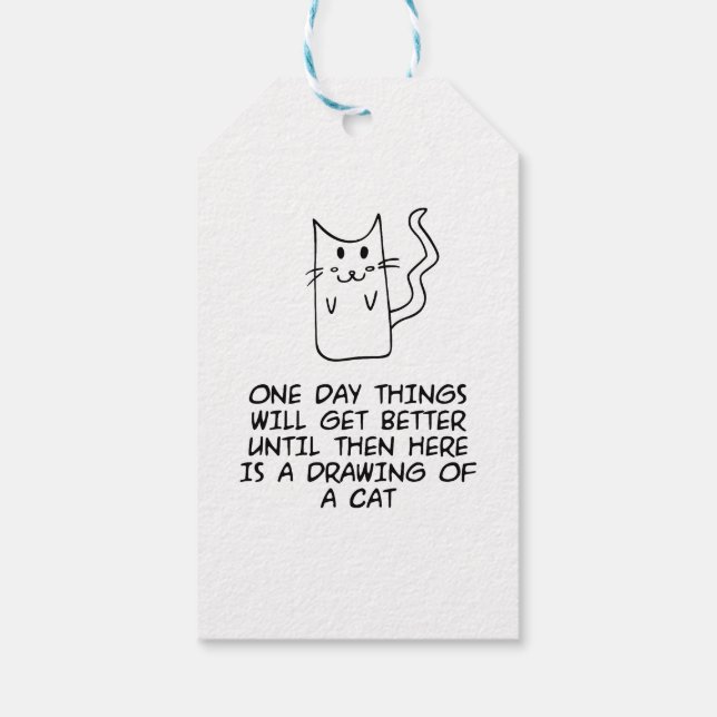 Étiquettes-cadeau Voici le dessin d'un chat (Dos)