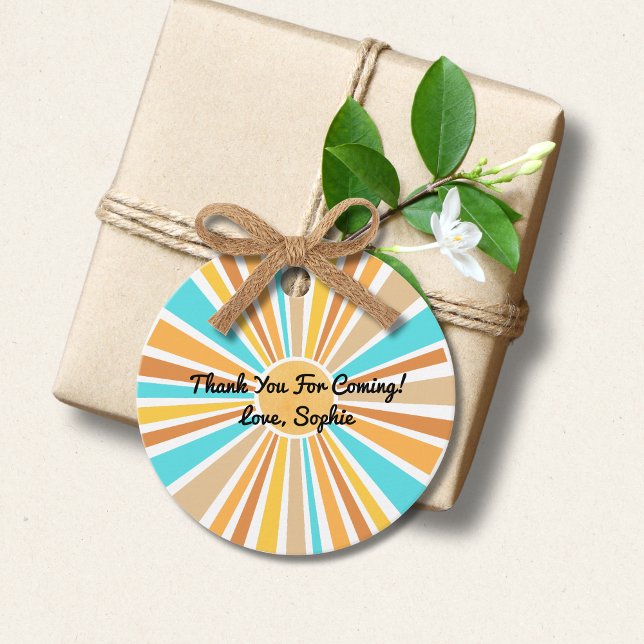 Étiquettes Cadeau Voici Le Fils, Retro Boho Arc-En-Ciel Arc-En-Ciel (Créateur téléchargé)