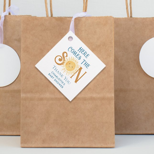 Étiquettes Cadeau Voici le Merci de Baby shower du fils (Créateur téléchargé)