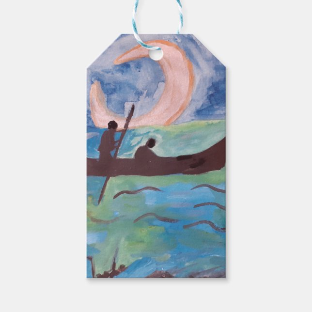 Étiquettes-cadeau Voile au clair de lune (Devant)