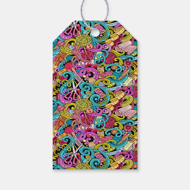 Étiquettes-cadeau VOIR Balises de couture et de cadeau de Tricot (Devant)