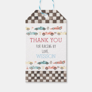 Étiquettes-cadeau Voiture de course Anniversaire Favoriser Tags