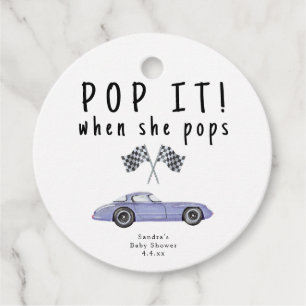 Étiquettes Cadeau Voiture de course Watercolor - pop it! quand elle