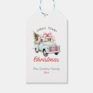 Étiquettes-cadeau Voiture de Noël Cute Pastel