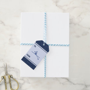 Étiquettes-cadeau Voitures d'aviron bleu motif sports customisés